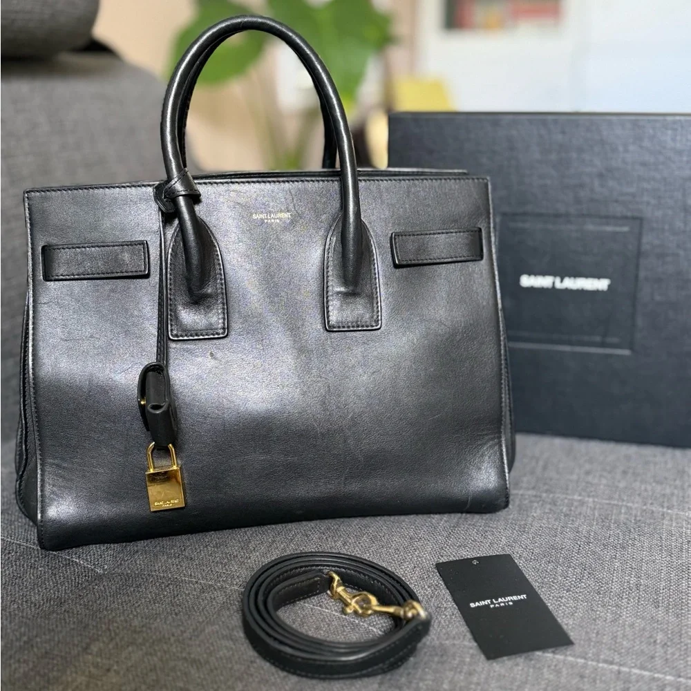 Saint Laurent Sac de Jour leather tote - Picture 1 of 14